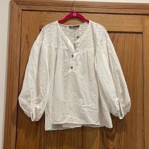 NWOT Zara eyelet blouse size L